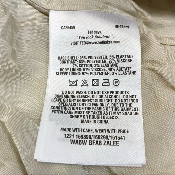 Ted Baker London Sequin Jacket Size 3 Gold/White - Picture 15 of 17